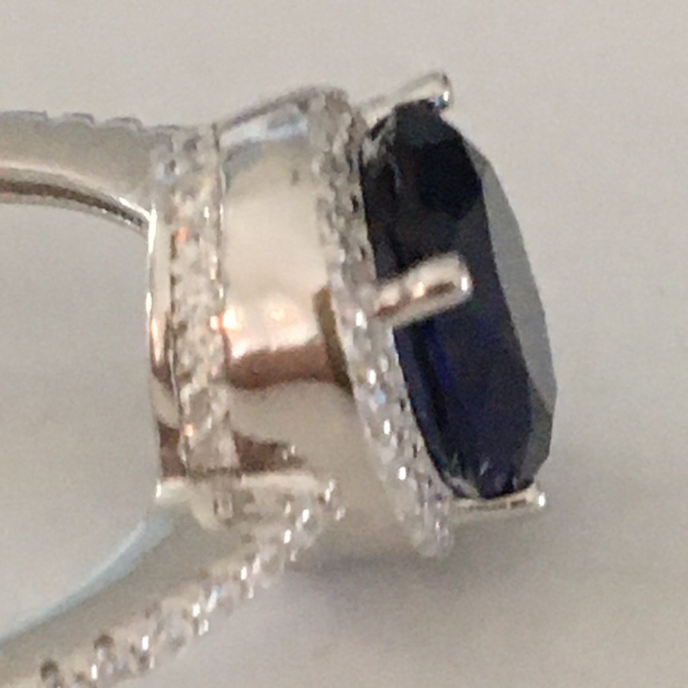 ๐๐5 Ct. BLUE SAPPHIRE STERLING SILVER RING - Picture 7 of 8